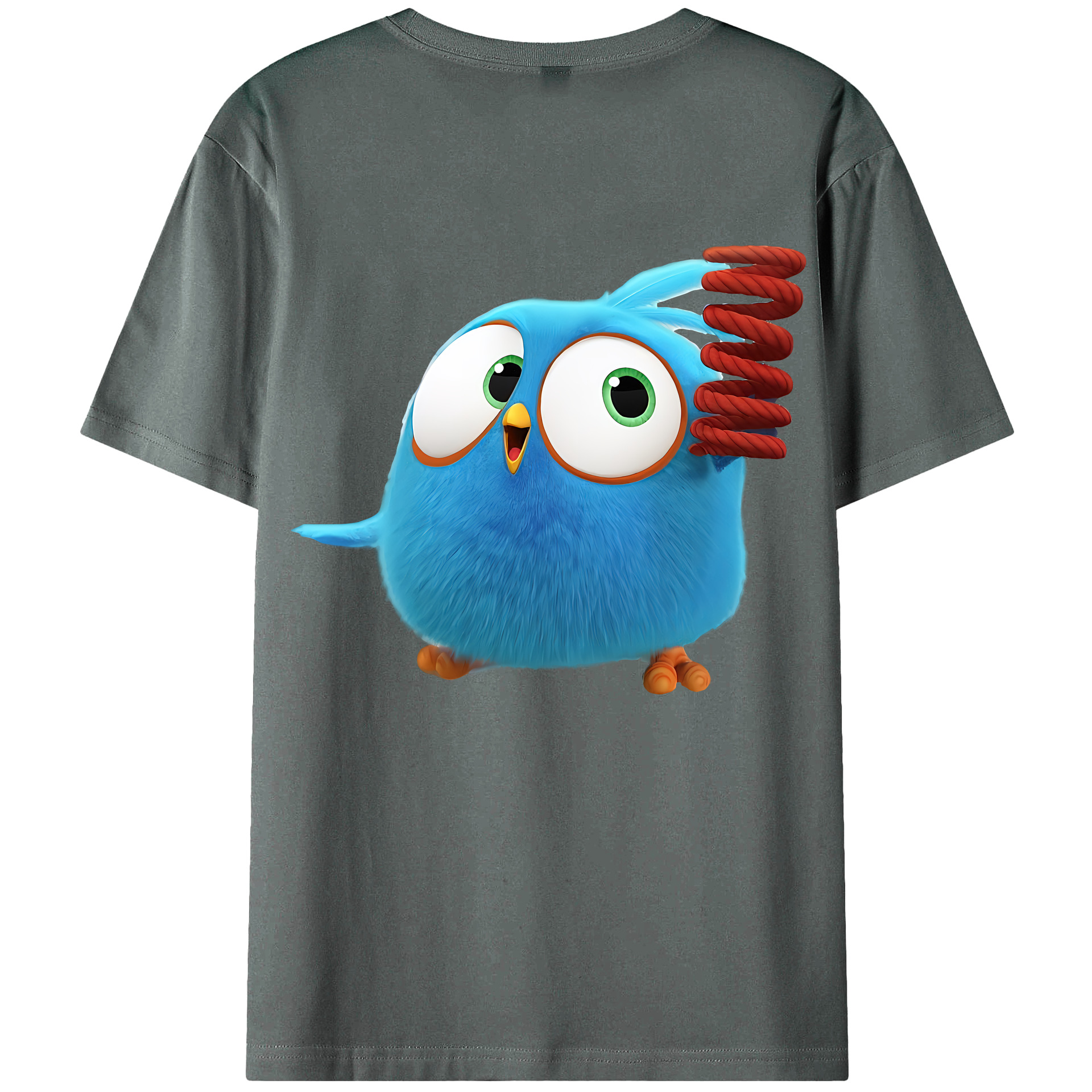 （画像用） Angry Birds アングリーバード 綿100％ メンズ半袖Tシャツ（バックプリント） 通気性